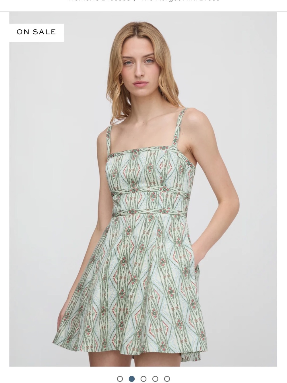 Hill House Mint Green Printed Mini Dress